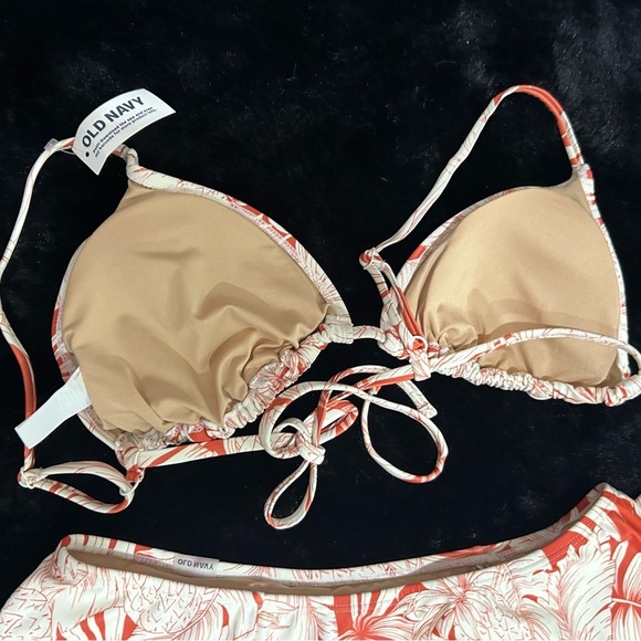 Old Navy Red Rust Tropical Bikini Set w/ Skirt Womens L NWT Pineapple Print Swim - Picture 11 of 11